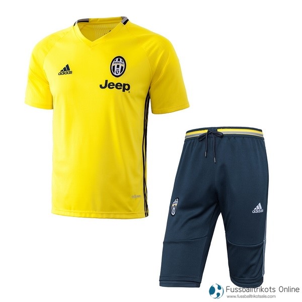 Juventus Training Shirts Set Komplett 2017-18 Gelb Blau Fussballtrikots Günstig